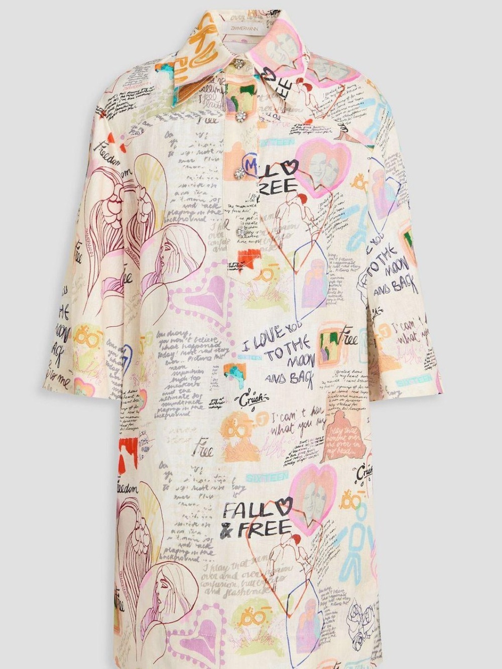 Zimmermann Multicolor Free to the Moon Print Tunic Dress
